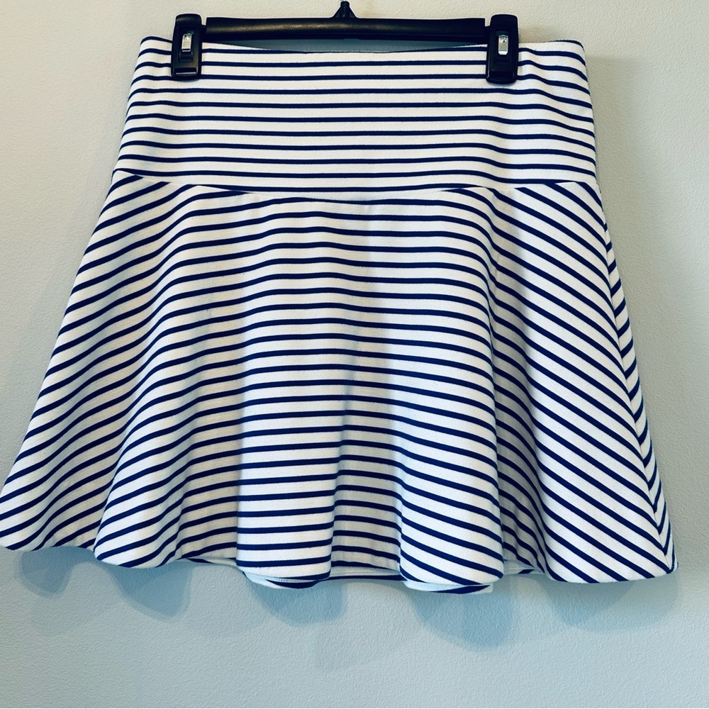 Draper James White and Royal Blue Striped Skater Skirt -Small - Picture 4 of 5